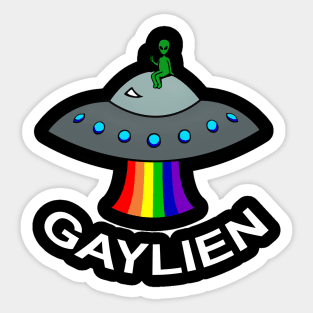 Rainbow Gaylien Pride Alien Sticker